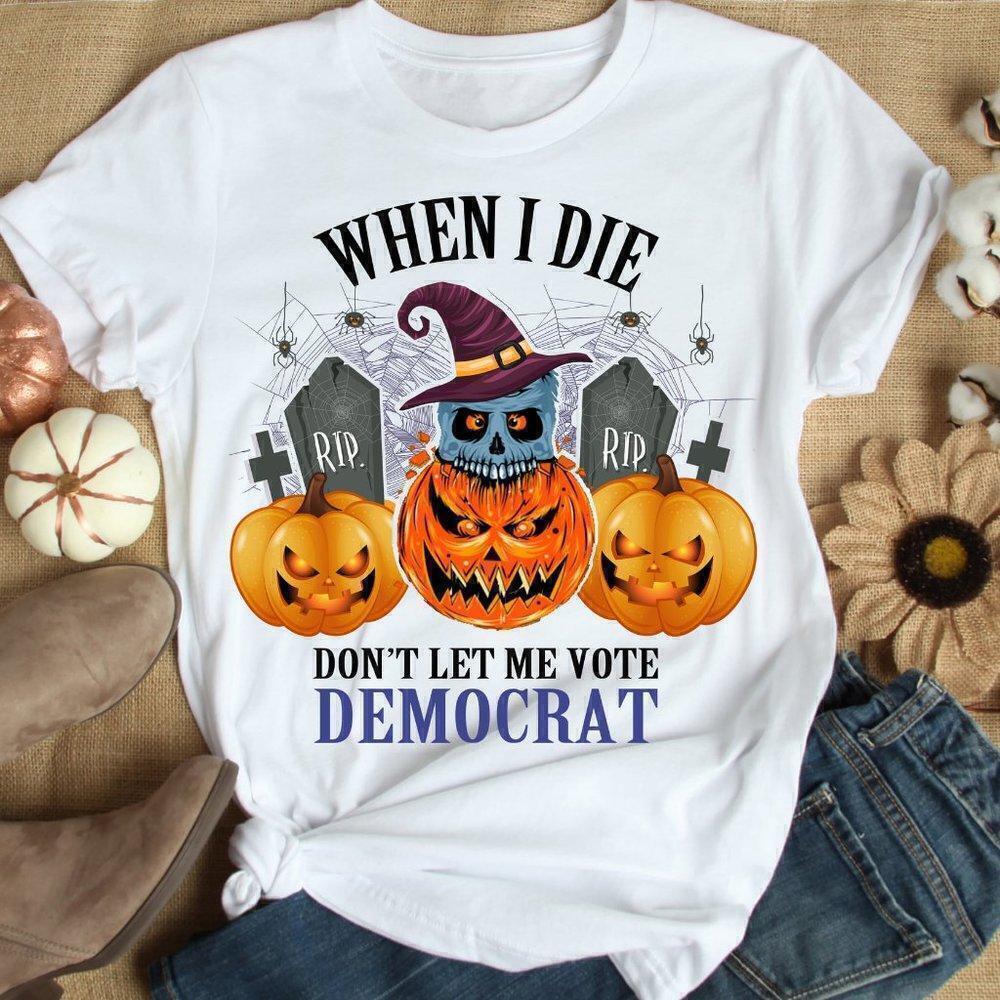 Vote Democrat Halloween Political Humor Graphic Unisex T-Shirt